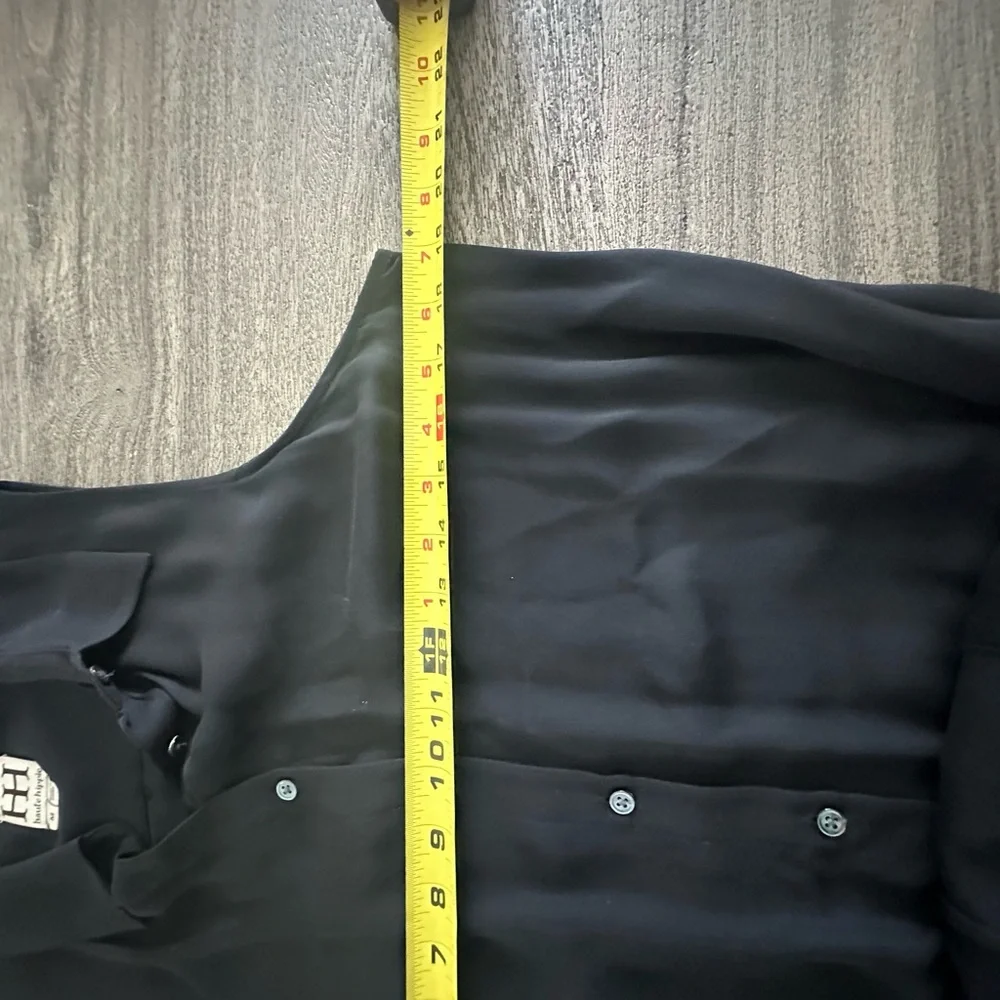 New 100% Silk Haute Hippie Chic Black Button-Up Jumpsuit - Picture 7 of 9